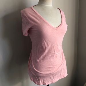 V neck pink tee